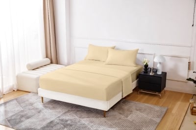 Cearșaf de pat cu elastic 90/200 cm ecru