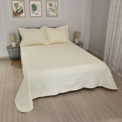 Cuvertura pentru pat dublu sau canapea Queen Ecru, 220/240 cm.