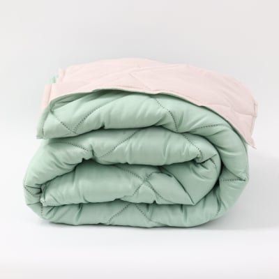 Pilotă ușoară de vară pentru pat de o persoană Elinor Roz pal/Mentă 200/210 cm