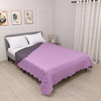 Cuvertură de pat sau canapea reversibilă Izi Lila/Indigo 200x220 cm.