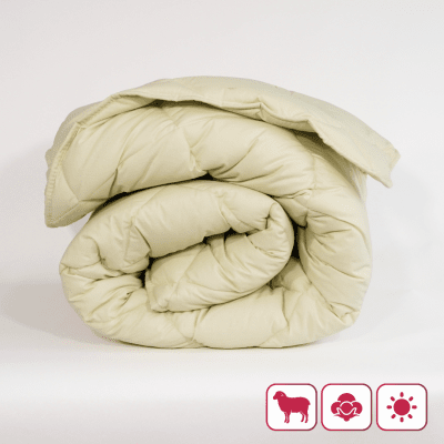 Pilotă de vară din lână „Merino Light Mentă”, o persoană 150/210 cm