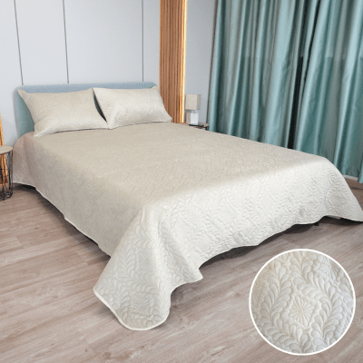 Шалте Велвет с 2бр. декоративни калъфки Екрю