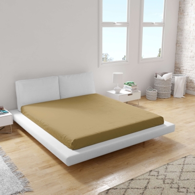 Cearșaf inferior din ranforce 100% bumbac, culoare Muștar V87