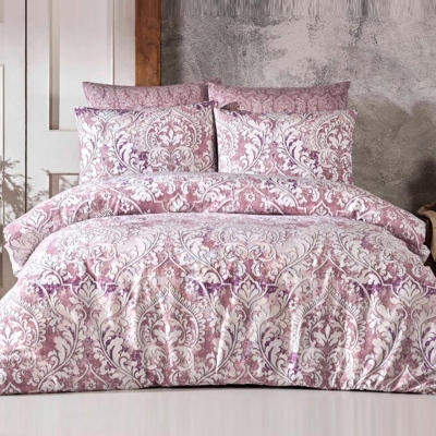 Set de pat de o persoană Damasc, 3 piese, 70% bumbac și 30% PE, Multicolor