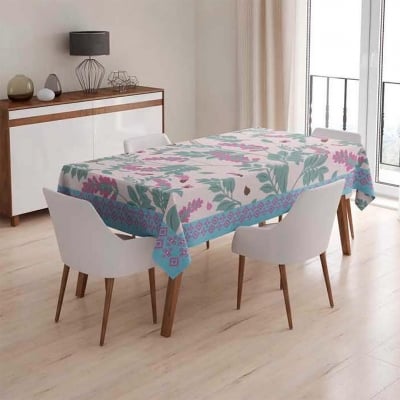 Față de masă 160/220 cm în roz și albastru