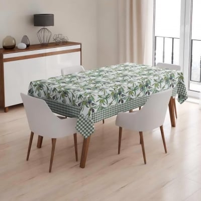 Față de masă 160/220 cm în verde cu măsline