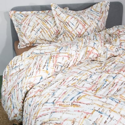 Set de pat dublu cu 2 huse 100% bumbac-ranforce