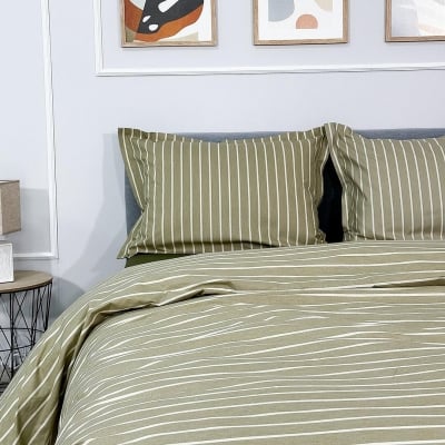 Set de pat 4 piese King pentru pat matrimonial din 100% bumbac