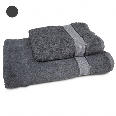 Set 2 prosoape de bumbac 70/140 cm și 50/90 cm, culoare grafit