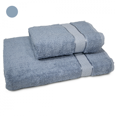 Set 2 prosoape de bumbac 70/140 cm și 50/90 cm, în culoare albastră