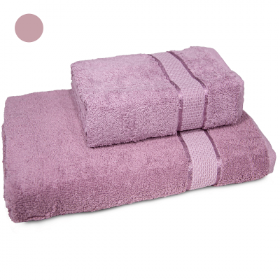 Set 2 prosoape de bumbac 70/140 cm și 50/90 cm, mov