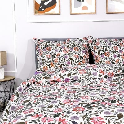 Lenjerie de pat 3 piese Garden 3 pentru o singură persoană din 100% bumbac