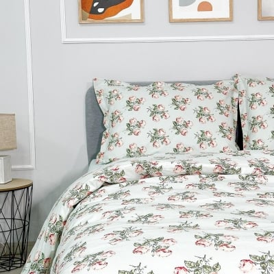 Set de pat 4 piese Rosalie pentru pat matrimonial din 100% bumbac