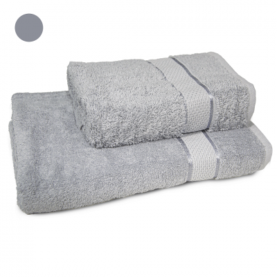 Set 2 prosoape de bumbac 70/140 cm și 50/90 cm, Gri mediu