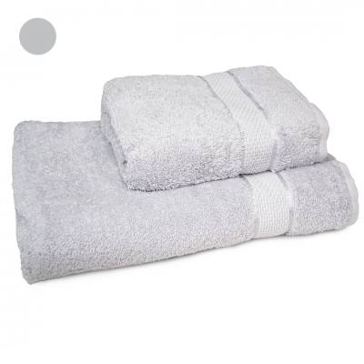 Set 2 prosoape de bumbac 70/140 cm și 50/90 cm, Gri pal