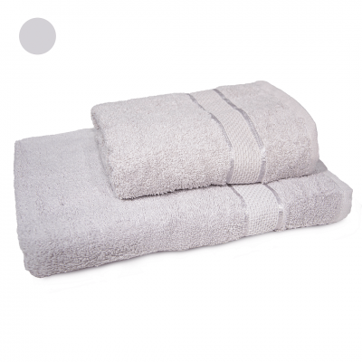 Set 2 prosoape de bumbac 70/140 cm și 50/90 cm, Argintiu neon