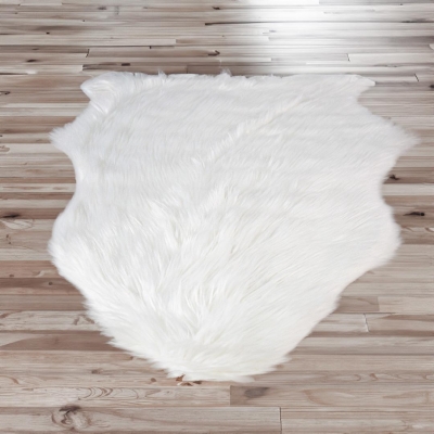 Covor piele eco alb