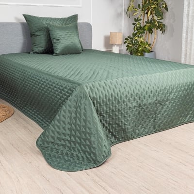 Cuvertură pentru pat dublu, pat de o persoană sau canapea, Casablanca Verde