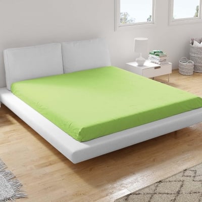 Cearșaf de pat din ranforce 100% bumbac Verde