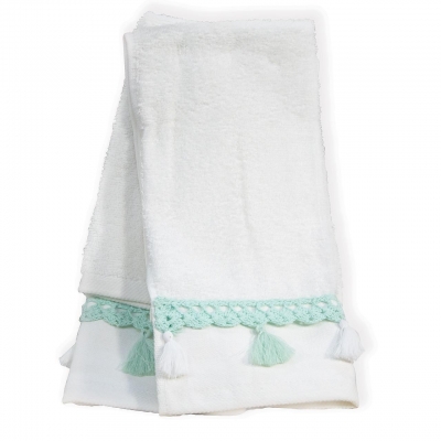 Set 2 buc. prosoape de baie 30x50 cm cu broderie mentă