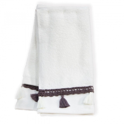 Set 2 buc. prosoape de baie 30x50 cm cu broderie maro