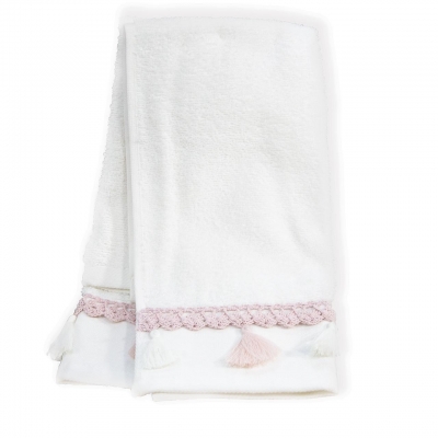 Set 2 buc. prosoape de baie 30x50 cm cu broderie roz