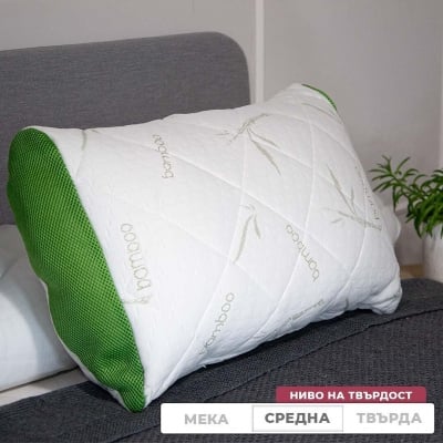Pernă Bamboo 3D, cu fibre de bambus, cu fermoar pentru reglarea înălțimii, antialergică, confortabilă pentru toate poziție de dormit