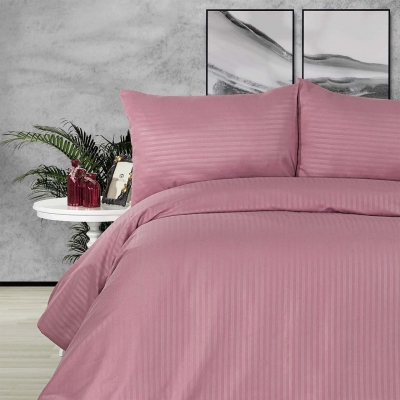 Set de pat dublu de lux 4 piese cu o singură husă, 100% PE, Pudră
