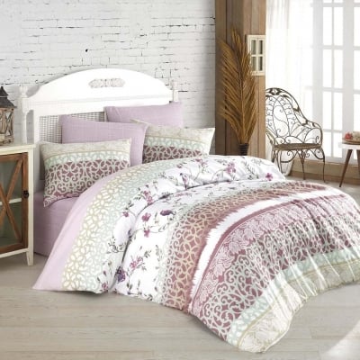 Set de pat pentru o persoană Selin, 3 piese, 70% bumbac și 30% PE, Multicolor