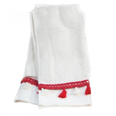 Set 2 buc. prosoape de baie 30x50 cm cu broderie roșie