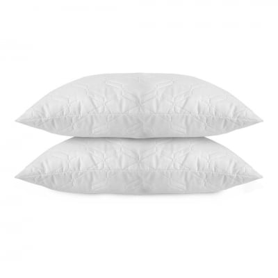 Set alcătuit din 2 bucăți de perne Monaco matlasate 50/70 cm, pentru toate pozițiile de dormit, cu umplutură din puf siliconizat