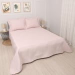 Cuvertura pentru pat dublu sau canapea Queen Roz pal, 220/240 cm.