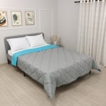 Pilotă ușoară de vară pentru pat de o persoană Turcoaz/Gri, 200/210 cm.