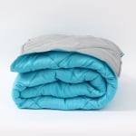 Pilotă ușoară de vară pentru pat de o persoană Turcoaz/Gri, 200/210 cm.