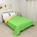 Cuvertură de pat sau canapea reversibilă Izi Galben/Verde 200x220 cm.