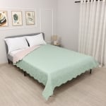 Cuvertură de pat sau canapea reversibilă Izi Roz pal/Mentă 200x220 cm.