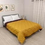 Pilotă ușoară de vară pentru pat de o persoană Elinor Moka/Muștar 150x210 cm