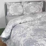 Lenjerie de pat Gri din 3 piese pentru pat de o persoană 100% bumbac ranforce