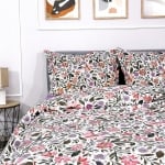 Lenjerie de pat 4 piese Garden 3 pentru pat matrimonial din 100% bumbac