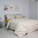 Set de pat 4 piese Stalk pentru pat matrimonial din 100% bumbac