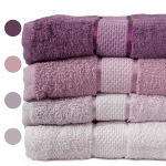 Set 2 prosoape de bumbac 70/140 cm și 50/90 cm, Lila pal