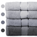 Set 2 prosoape de bumbac 70/140 cm și 50/90 cm, în culoare gri