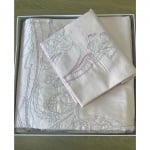 Lenjerie de pat bumbac satinat Roz pal cu broderie