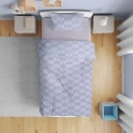 Lenjerie de pat pentru copii din 100% bumbac ranforce pentru pat single, Norișori