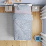 Lenjerie de pat pentru copii din 100% bumbac ranforce pentru pat single, Unicorn