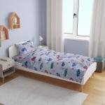 Lenjerie de pat pentru copii din 100% bumbac ranforce pentru pat single, Mașini