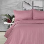 Set de pat dublu de lux 4 piese cu o singură husă, 100% PE, Pudră