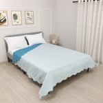 Cuvertură de pat sau canapea, reversibilă, pentru pat de o persoană, Izi Albastru/Bleumarin, 150x220 cm.
